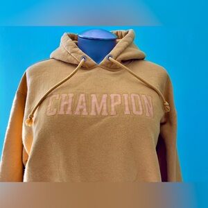 Vintage Champion Mustard Yellow Reverse Weave Hoodie
